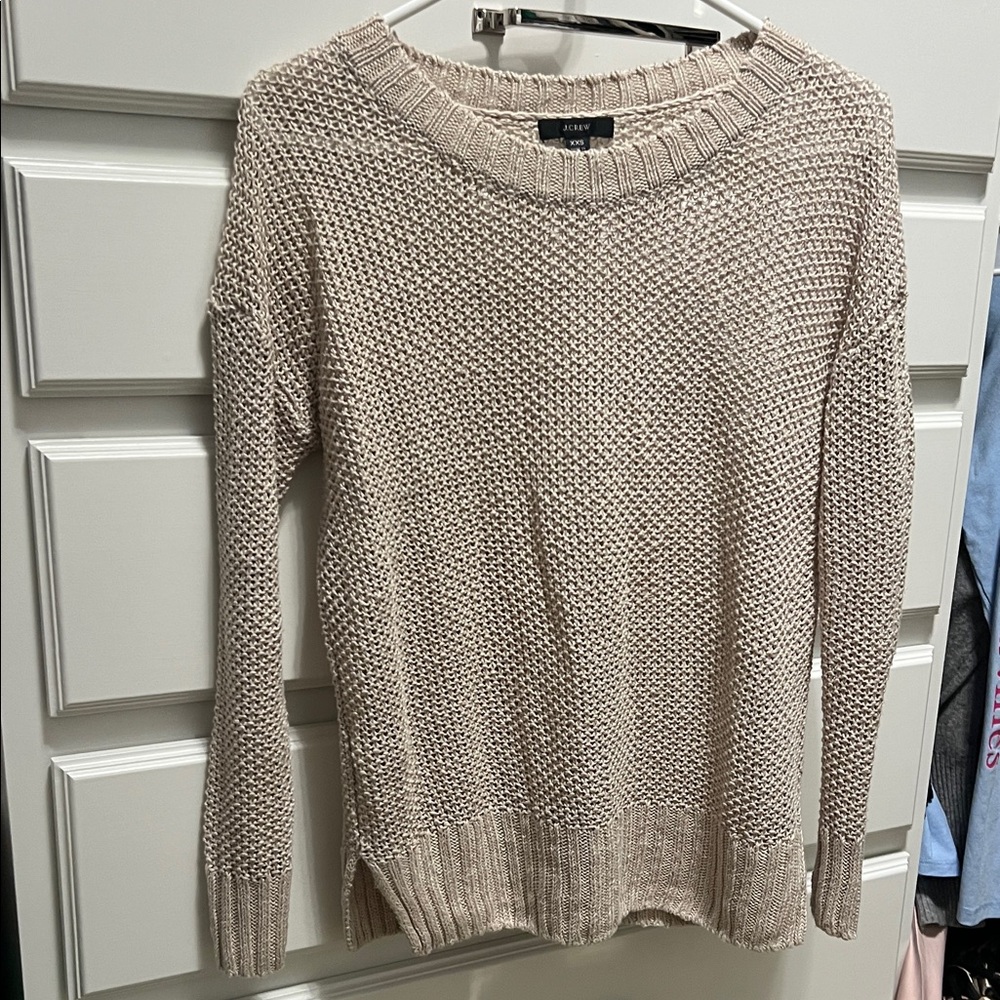 J. Crew Beige Knit Crew Neck Sweater